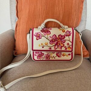 Brighton leather and embroidered handbag